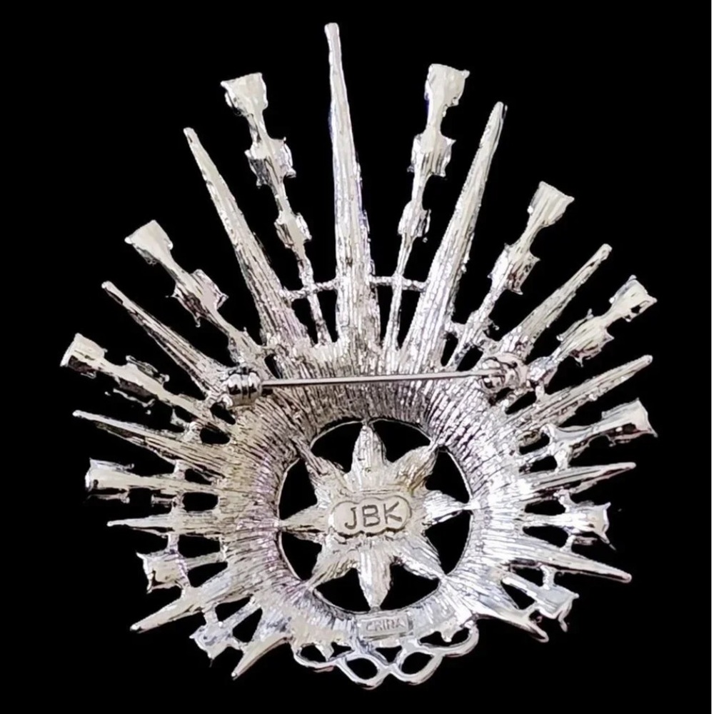 Vintage Dramatic JBK Camrose & Kross Jackie Kennedy Pink Sunburst Brooch - Picture 5 of 7
